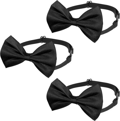 3Pcs Classic Boys Bow Ties Adjustable Kids Bows Tie Pre-tied Bowtie Wedding Formal Pretied Classic Solid Color Children Bows Tie Neck Bowtie for Men Women Kids Wedding Photo Costume Party Events in Kuwait