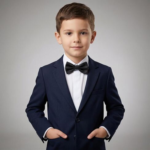 3Pcs Classic Boys Bow Ties Adjustable Kids Bows Tie Pre-tied Bowtie Wedding Formal Pretied Classic Solid Color Children Bows Tie Neck Bowtie for Men Women Kids Wedding Photo Costume Party Events in Kuwait