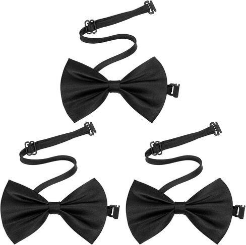 3Pcs Classic Boys Bow Ties Adjustable Kids Bows Tie Pre-tied Bowtie Wedding Formal Pretied Classic Solid Color Children Bows Tie Neck Bowtie for Men Women Kids Wedding Photo Costume Party Events in Kuwait