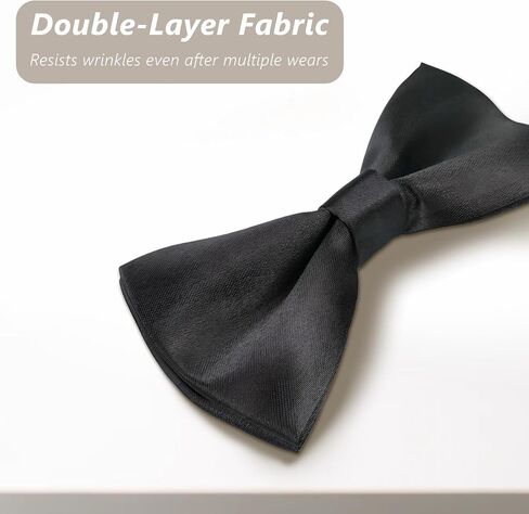 2 Pack Kids Bow Tie - Elegant Solid Color Satin Adjustable Neck Bowtie for Children's Wedding and Party Events in Kuwait