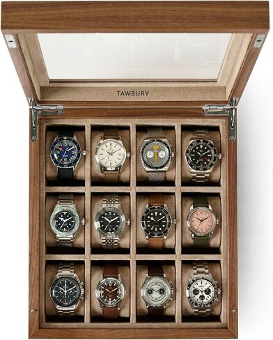 TAWBURY Wooden Watch Box for Men – 6 Watch Box Wood | Wooden Mens Watch Box Rustic | 6 Watch Case for Women & Men | Watch Collection Box for Men | Wrist Watch Storage Case for Men Wood in Kuwait