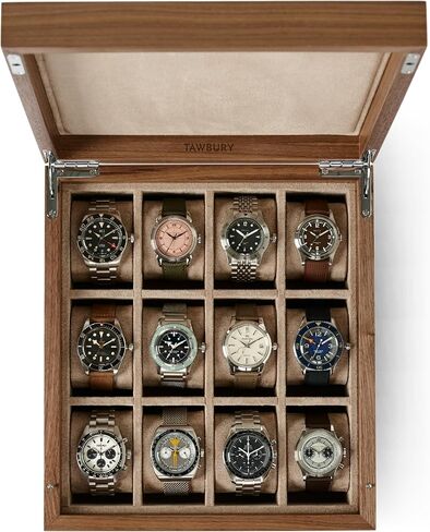 TAWBURY Wooden Watch Box for Men – 6 Watch Box Wood | Wooden Mens Watch Box Rustic | 6 Watch Case for Women & Men | Watch Collection Box for Men | Wrist Watch Storage Case for Men Wood in Kuwait