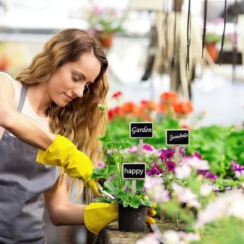 20 Pcs Mini Chalk Board Signs, Wood Garden Tags Display Flowers Vegetables, Chalkboard Gardening Plant Tags for Message Board Signs, Blackboard Nursery Plant Label Wedding Party Decorations in Saudi Arabia