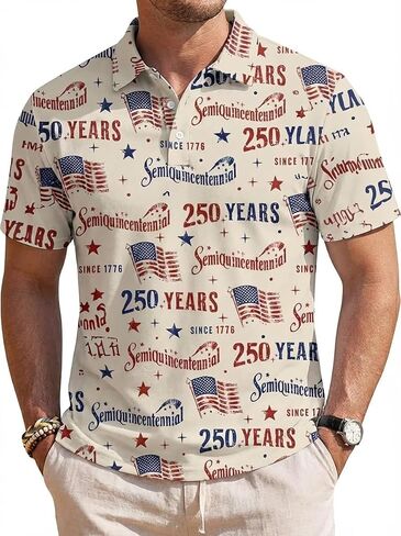 Men's Polo Shirts Short Sleeve Casual Golf Shirts Moisture Wicking Performance Athletic Tops Graphic & Patriotic Tees in Saudi Arabia