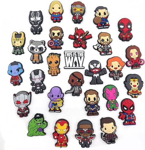 30Pcs superhero Shoe Decoration Charms for Croc Clog Sandals, Shoe Accessories Charms for Adults in Saudi Arabia