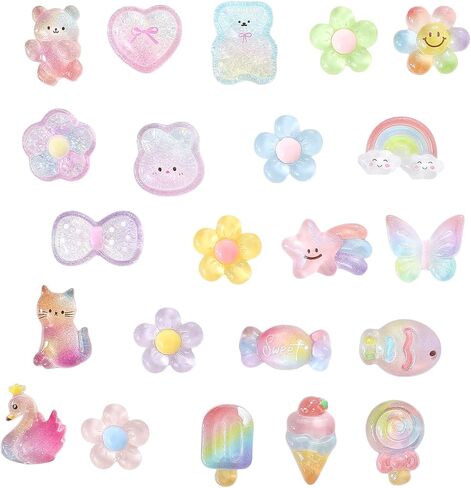 Cute Shoe Charms for Girls Kids,Bling Crystal Flower Shoe Accessories,DIY Clogs Sandal Charms for Women, Durable Resin Shoe Accessories,Party Favor in Saudi Arabia