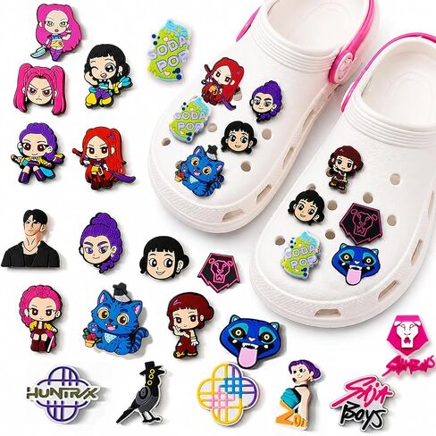 مجموعة سحر الأحذية Kpop المكونة من 20 قطعة، إكسسوارات سحرية لطيفة من مادة PVC، هدايا Merch مستوحاة من K-pop، ديكورات أحذية عصرية DIY لمحبي الحفلات in Kuwait