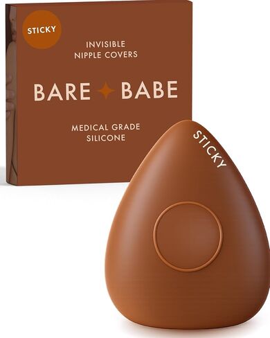 Bare Babe Sensitive Triangle Adhesive Silicone Nipple Covers for Women in 5 Shades - Adhesive-Free Center - Reusable Pasties in Saudi Arabia