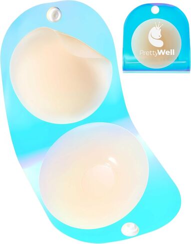PRETTYWELL Nipple Covers for Women Waterproof Sticky Pasties, Reusable Ultra-Thin Silicone Nipple Petals Non Adhesive Center in Saudi Arabia