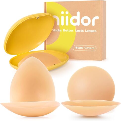 Niidor Non-adhesive Nipple Covers for Women Grippy not Sticky Silicone Reusable Pasties With Travel Case in Saudi Arabia
