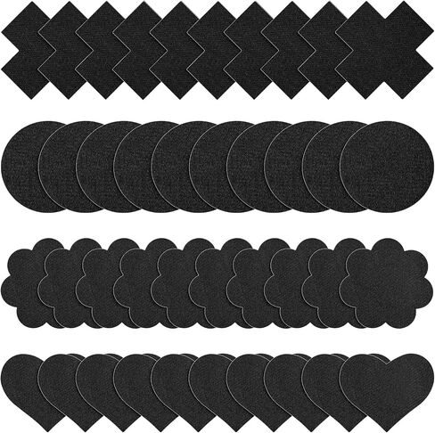 Sibba 80PCS Disposable Breast Covers Nipple Covers, 4 Styles Nipple Cover Pasties No Show Satin Breast Petals Stickers in Kuwait