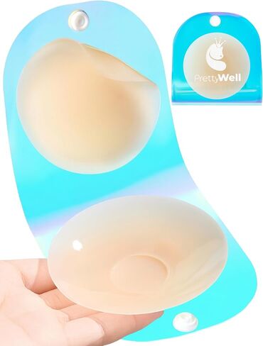 PRETTYWELL Nipple Covers for Women Waterproof Sticky Pasties, Reusable Ultra-Thin Silicone Nipple Petals Non Adhesive Center in Saudi Arabia