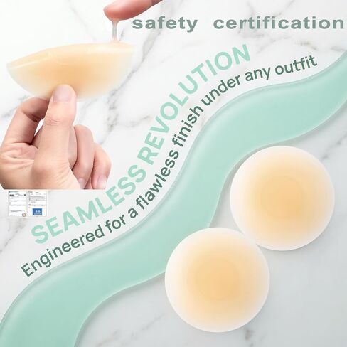 PRETTYWELL Nipple Covers for Women Waterproof Sticky Pasties, Reusable Ultra-Thin Silicone Nipple Petals Non Adhesive Center in Saudi Arabia