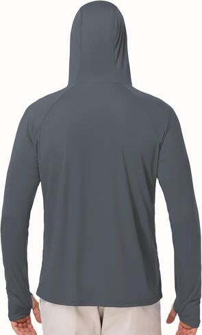 Runhit Mens UPF 50+ Fishing Shirt Hoodie with Mask UV Sun Protection Long Sleeve Shirt Rash Guard Hiking Lightweight Cooling in Saudi Arabia