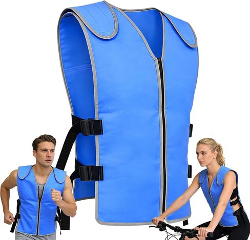 Cooling Ice Vest for Men & Women - Ice Reflective Vest, No Ice Packs or Electricity Needed | Adjustable Lightweight Ice Vest, S-XXL, Ideal for Sports, Work & Heat Stress in Saudi Arabia