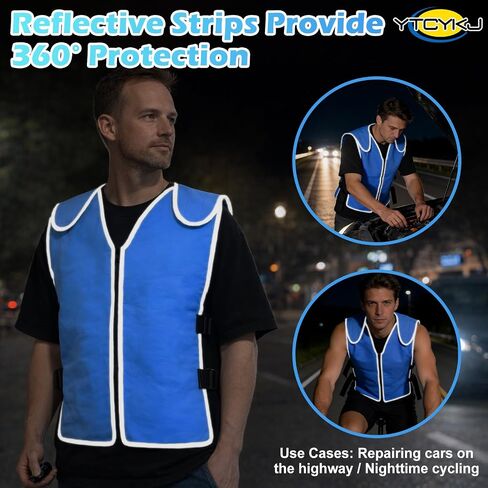 Cooling Ice Vest for Men & Women - Ice Reflective Vest, No Ice Packs or Electricity Needed | Adjustable Lightweight Ice Vest, S-XXL, Ideal for Sports, Work & Heat Stress in Saudi Arabia