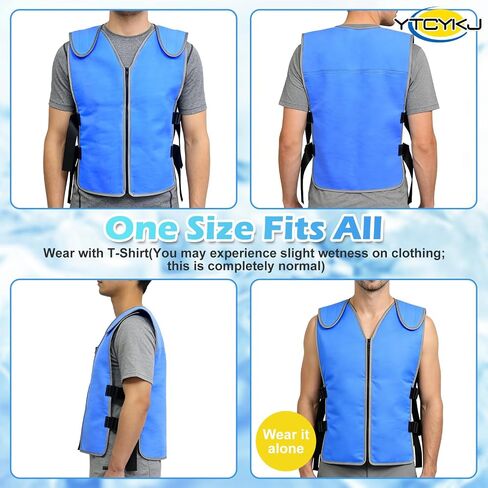 Cooling Ice Vest for Men & Women - Ice Reflective Vest, No Ice Packs or Electricity Needed | Adjustable Lightweight Ice Vest, S-XXL, Ideal for Sports, Work & Heat Stress in Saudi Arabia
