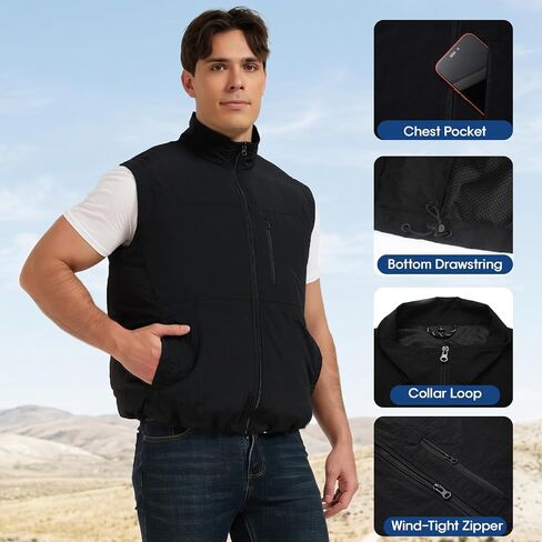 4 Fans-12V Cooling Vest for Men Air Conditioner Vest for Outdoor Body Cooling with 4PCS Fan & 10000mAh Battery Pack in Saudi Arabia