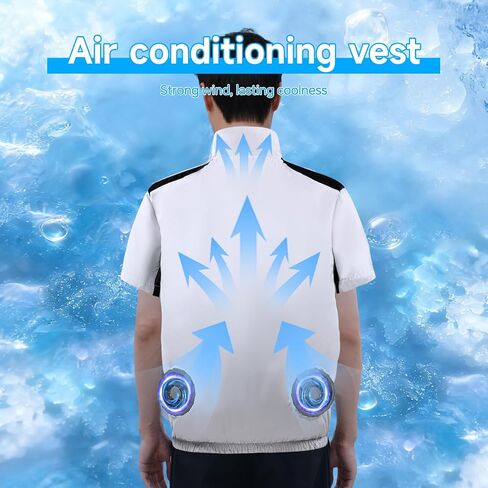 Cooling Vest for Men Women with 2 Fans, Cooling Jacket with 30000mAh Battery Pack for Outdoor Activities in Saudi Arabia