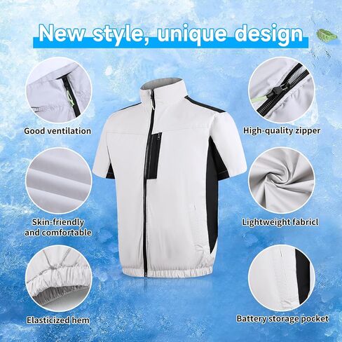 Cooling Vest for Men Women with 2 Fans, Cooling Jacket with 30000mAh Battery Pack for Outdoor Activities in Saudi Arabia