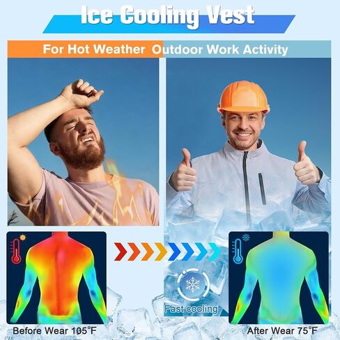 Cooling Vest for Men & Women Ice Vest with 16 Auto-Absorbing Ice Packs Lightweight Cold Vest for Hot Weather Outdoor in Saudi Arabia