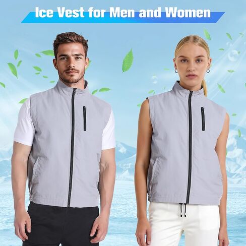 Cooling Vest for Men & Women Ice Vest with 16 Auto-Absorbing Ice Packs Lightweight Cold Vest for Hot Weather Outdoor in Saudi Arabia