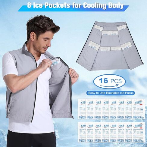 Cooling Vest for Men & Women Ice Vest with 16 Auto-Absorbing Ice Packs Lightweight Cold Vest for Hot Weather Outdoor in Saudi Arabia