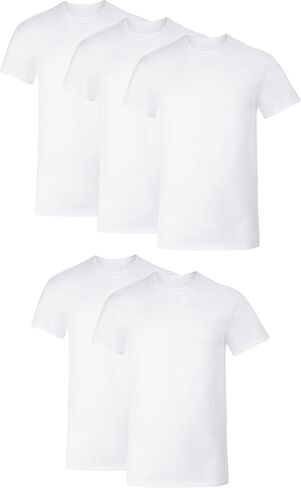 Hanes Men's Undershirt T-Shirts Pack, 5-Pack, Crewneck Or V-Neck T Shirts for Men, Wicking Stretch-Cotton Clothing in Kuwait