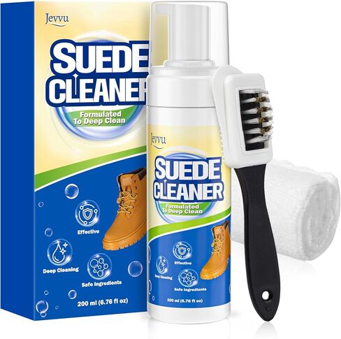 Jevvu Suede Shoe Cleaner, Suede Cleaning Kit with Brush & Towel for Suede, Nubuck, Leather, Boots, Trainer in Kuwait