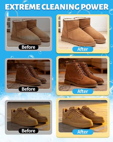 Jevvu Suede Shoe Cleaner, Suede Cleaning Kit with Brush & Towel for Suede, Nubuck, Leather, Boots, Trainer in Kuwait