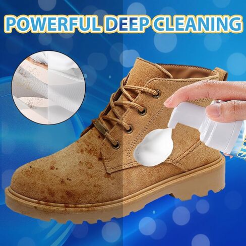 Suede Shoe Cleaner, Suede Cleaner for Shoes With Brush & Towel, Foam Deep Suede Cleaning Kit for Nubuck, Leather in Saudi Arabia