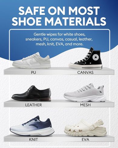 Jevvu Shoe Wipes, 35 Individually Wrapped Sneaker Cleaning Wipes for White Shoes, Dual-Textured, Waterless in Kuwait