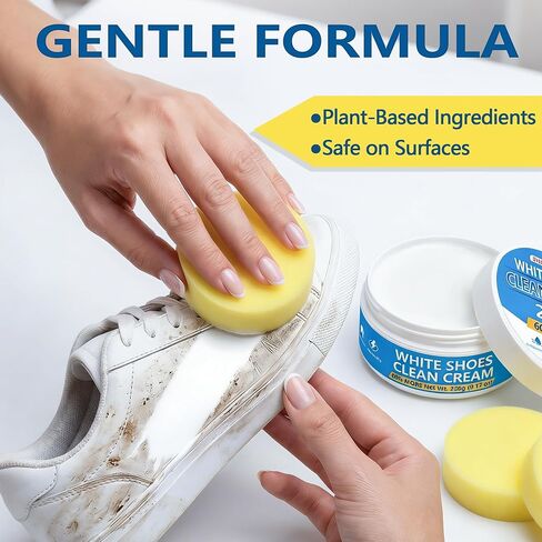 White Shoes Clean Cream Original 260g, Shoe Cleaning Kit Multi-Purpose Clean Cream white Shoe Cleaner with Sponge, No Water Needed, Sneaker Cleaner for Leather, Sofa, Car Interior in Saudi Arabia