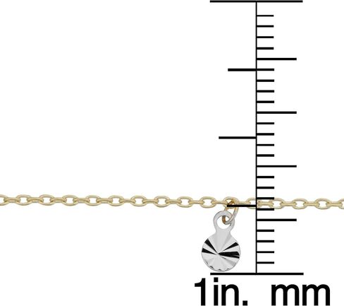 Kooljewelry خلخال من الذهب عيار 10 قيراط متدلي بقطع الماس (يمكن تعديله إلى 9 أو 10 بوصة) in Kuwait