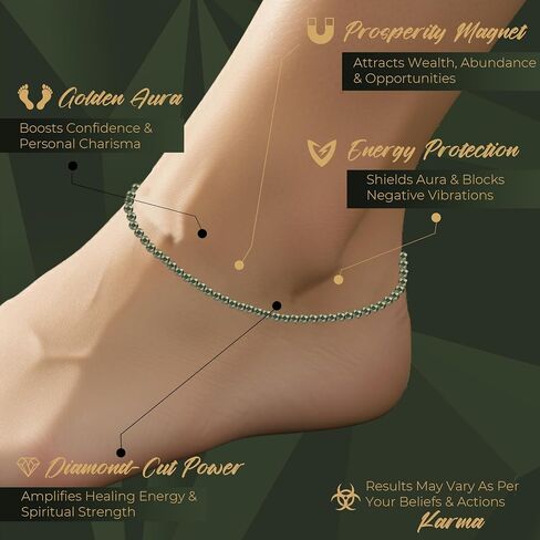 Certified Original Raw Pyrite Anklet for Women – Natural Crystal Anklet | Indian Pyrite Payal jewelry for Women | Wealth & Success Energy with Activation Card & Authenticity Certificate in Saudi Arabia