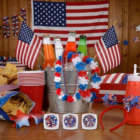 4th of July Accessories Set Patriotic Party Favors with Headbands Necklaces Sunglasses for Independence Day in Saudi Arabia