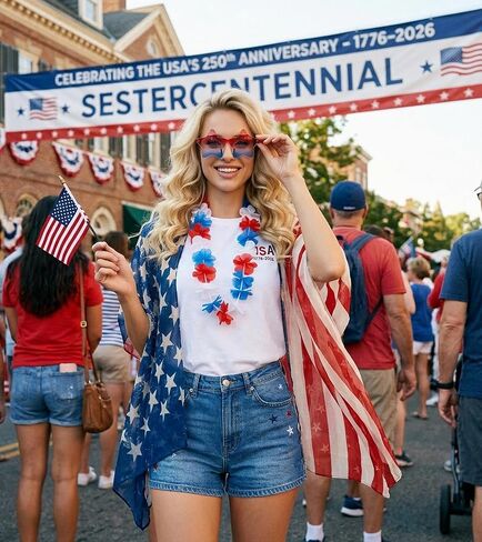 4th of July Outfits for Women - Patriotic American Flag Kimono Cover Up Accessories Set Fourth of July Outfit with Star Glasses Lei in Saudi Arabia