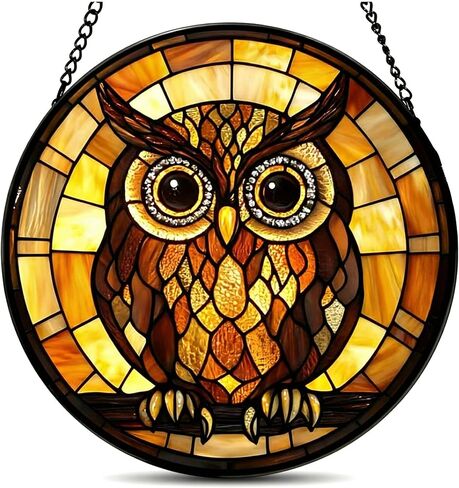 Stained Glass Window Hanging,Lily of The Valley Sun Catchers Ornament,Diamond Glass Panel Hangings,Green Plants Suncatcher Decor for Birthday for Women, Men, Mom and Grandma 6.3 in in Kuwait