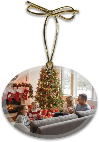 Glass Custom Photo Ornament, Oval Portrait, USA Made,Holiday Keepsake Bridal Shower,Wedding Gift for Couple, Family, Pet, Personalized Christmas Ornaments 2025|Hanging Décor in Saudi Arabia