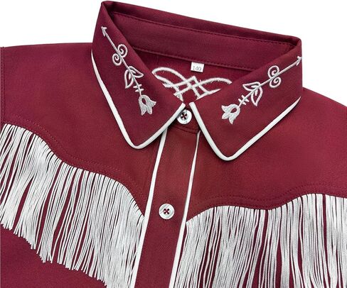 Yesfashion Girls Western Shirt Sleeveless Button Down Fringe Cowgirl Tassel Blouse Mexican Embroidered Tops in Kuwait