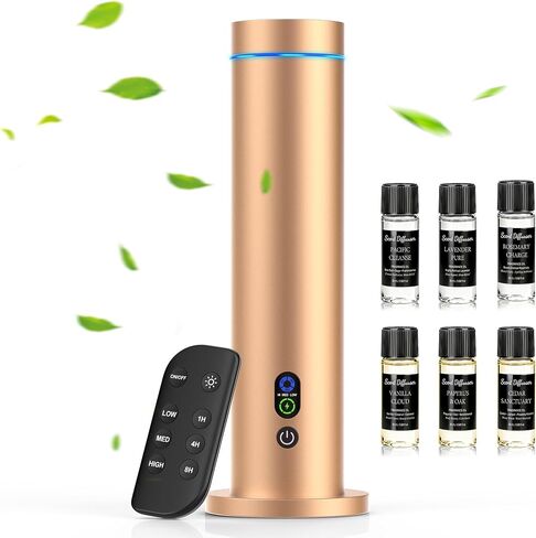 Maromalife Waterless Diffuser, Essential Oil Diffuser, 1000 Sq.Ft Coverage Scent Diffuser – Plug-in Only, Adjustable Mist, Remote, Mood Lights for Home & Office, Large Room, Hotel, Black in Saudi Arabia