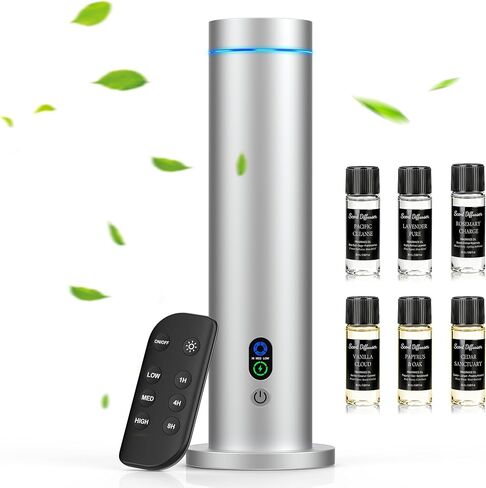 Maromalife Waterless Diffuser, Essential Oil Diffuser, 1000 Sq.Ft Coverage Scent Diffuser – Plug-in Only, Adjustable Mist, Remote, Mood Lights for Home & Office, Large Room, Hotel, Black in Saudi Arabia