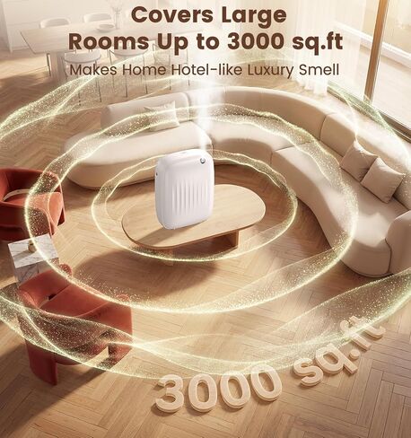 Ziweo Waterless Essential Oil Diffuser - Whole-Home Scent Cold Air Diffuser Up to 3000sq.ft for Large Home Office Hotel - Adjustable Intensity & Time, App & Panel Control - Quiet, Wall Amount - 400ml in Saudi Arabia