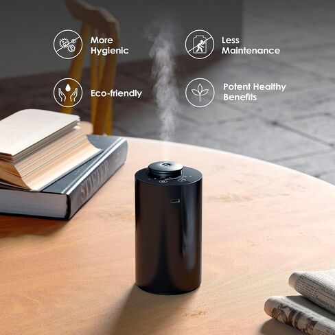 Airversa Waterless Essential Oil Diffuser Starter Kit with 30mL Hotel Fragrance Oil Inspired by Ritz-C., Battery Operated Car Diffuser, Portable Aroma Nebulizer for Home Car Office, AN6Kit-B, Black in Saudi Arabia