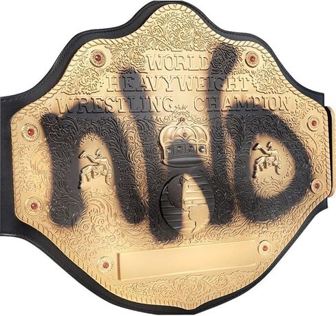 Generic NWO Spray Paint نسخة طبق الأصل لحزام بطولة WCW، حزام بطولة العالم للوزن الثقيل - مقاس البالغين، أسود in Kuwait