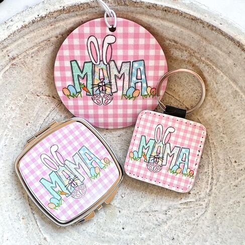 Personalized Wristlet Handbag Easter Gift Set for Women Mom Mama Her Girls Custom Name Handmade in Saudi Arabia