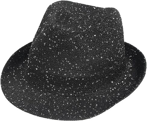 Mesh Sequins Fedoras Hat Gentleman Christmas Casual Gatherings with Rolled Up Brim for Adult Derby Men for Woman Large Heads in Saudi Arabia