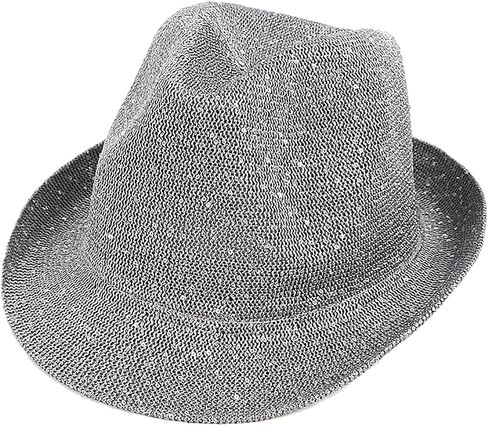 Mesh Sequins Fedoras Hat Gentleman Christmas Casual Gatherings with Rolled Up Brim for Adult Derby Men for Woman Large Heads in Saudi Arabia
