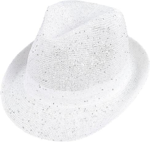Mesh Sequins Fedoras Hat Gentleman Christmas Casual Gatherings with Rolled Up Brim for Adult Derby Men for Woman Large Heads in Saudi Arabia