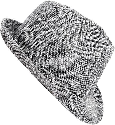Mesh Sequins Fedoras Hat Gentleman Christmas Casual Gatherings with Rolled Up Brim for Adult Derby Men for Woman Large Heads in Saudi Arabia